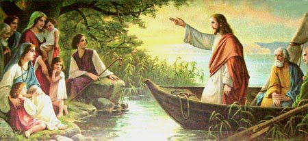 Resultado de imagem para jesus na barca